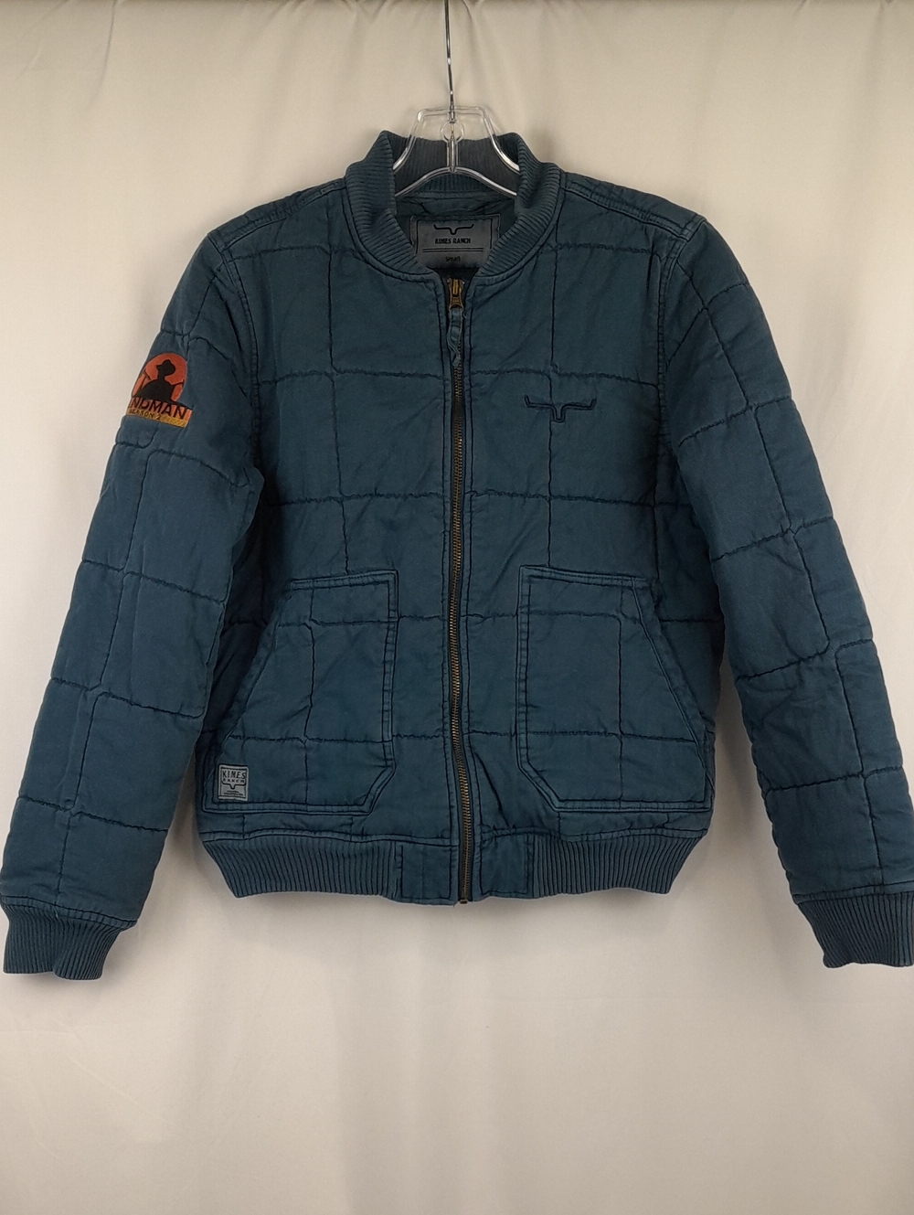 Kimes Ranch Landman Crew Dusty Blue Zip Up Jacket Embroidered Patch Unisex